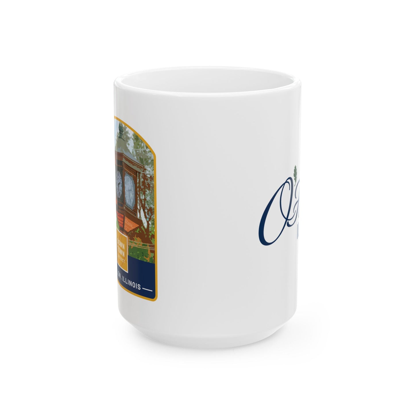 Downtown District Clock Ceramic Mug (11oz, 15oz)