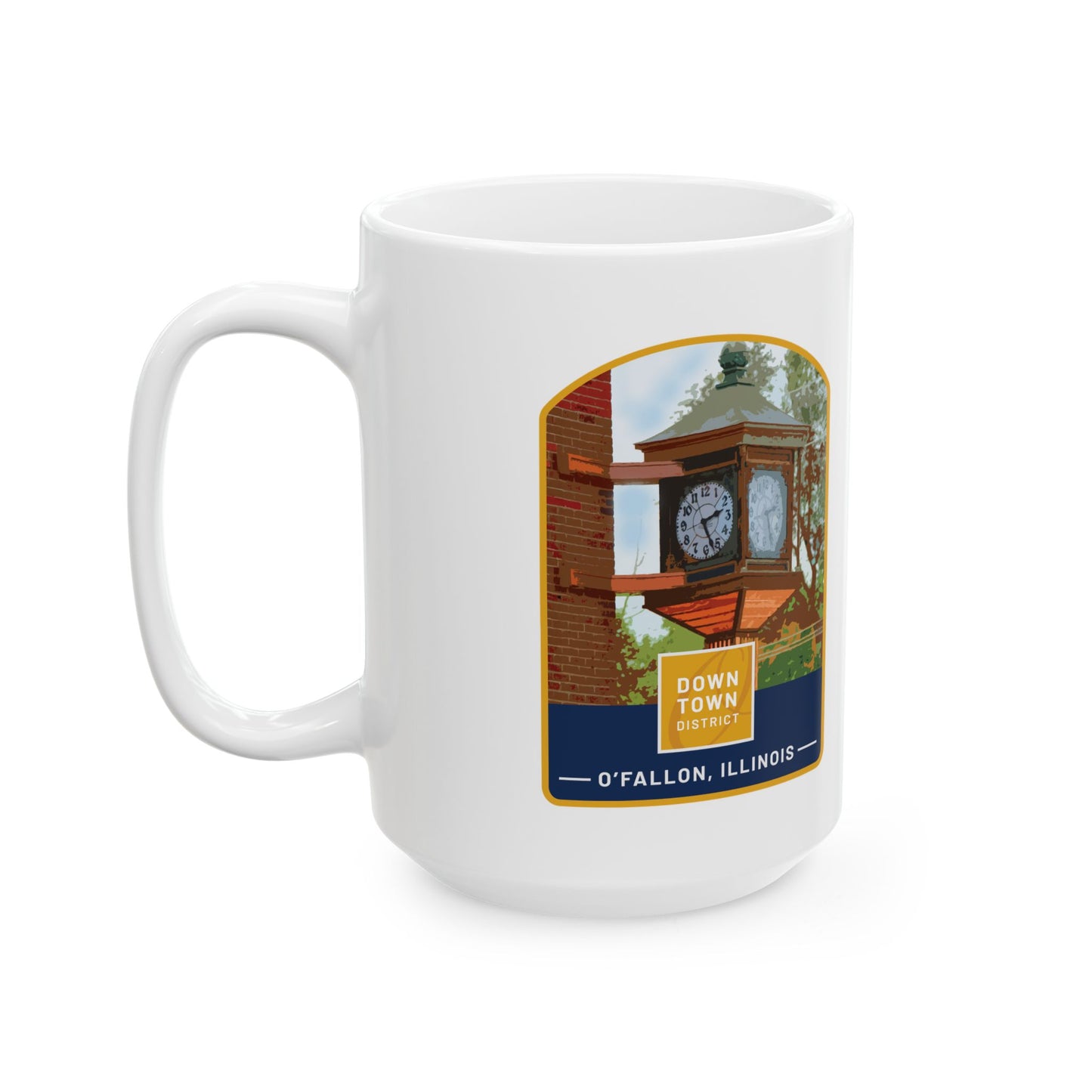 Downtown District Clock Ceramic Mug (11oz, 15oz)
