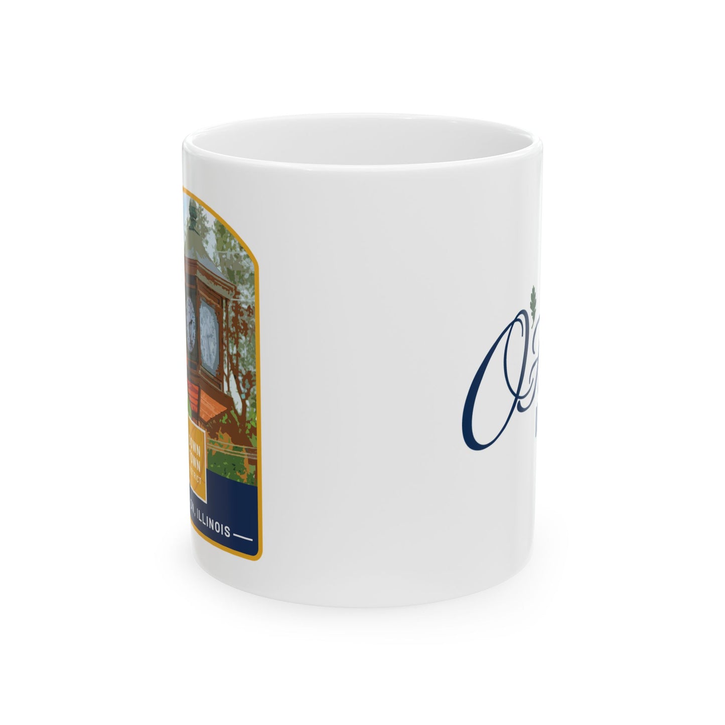 Downtown District Clock Ceramic Mug (11oz, 15oz)