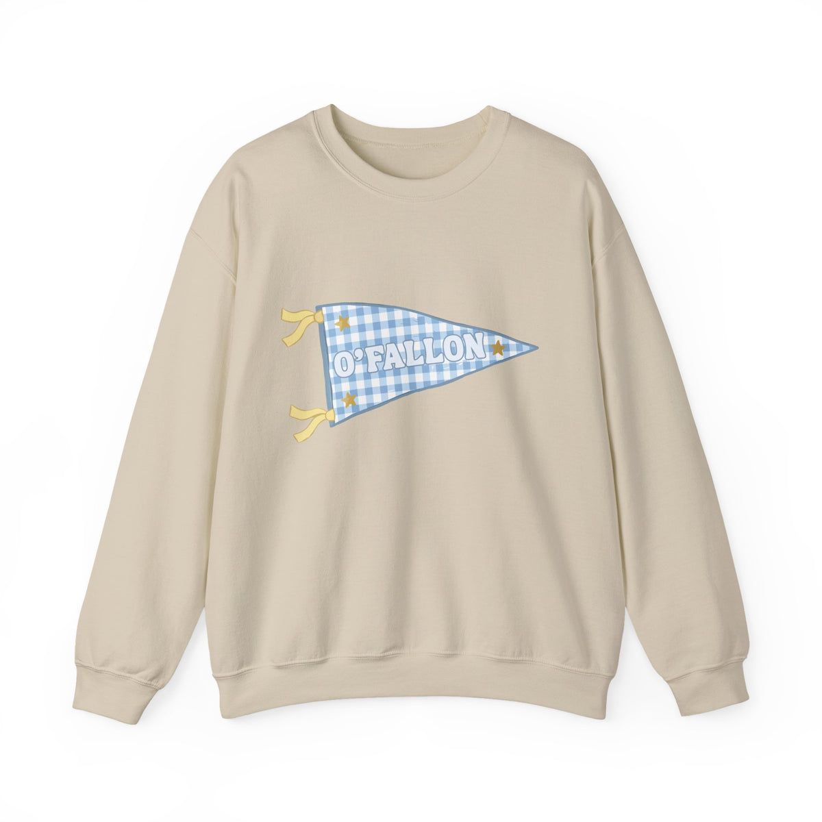 O'Fallon Gingham Plaid Pennant Crewneck