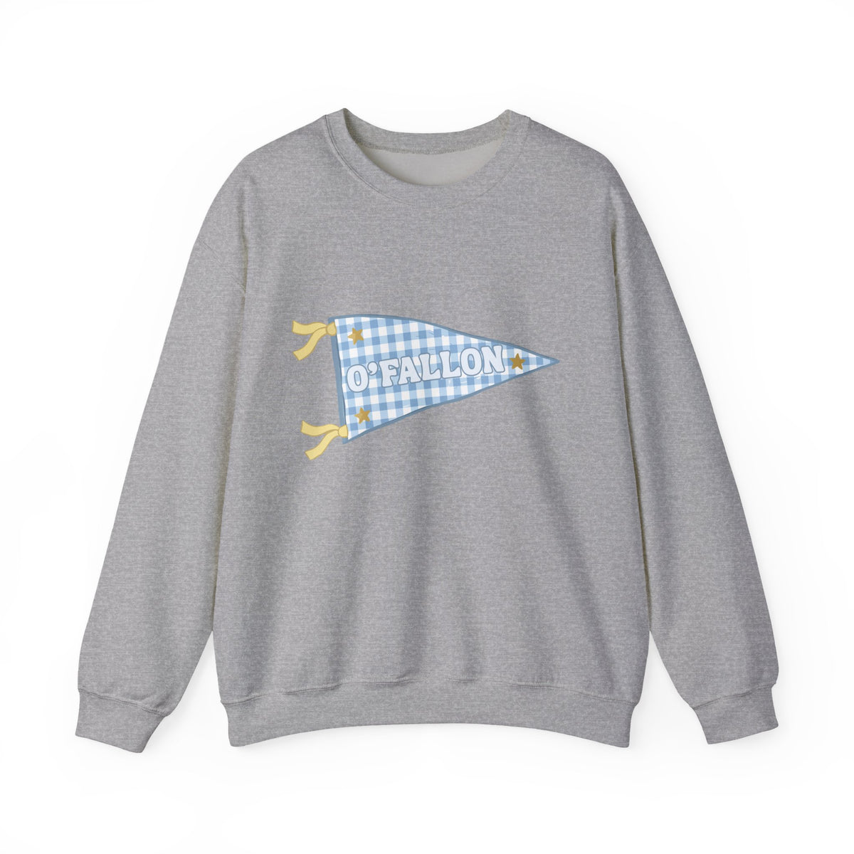 O'Fallon Gingham Plaid Pennant Crewneck