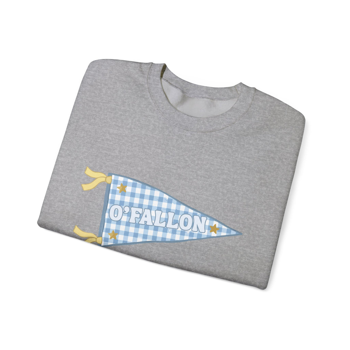 O'Fallon Gingham Plaid Pennant Crewneck