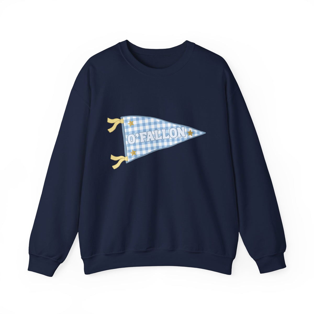 O'Fallon Gingham Plaid Pennant Crewneck