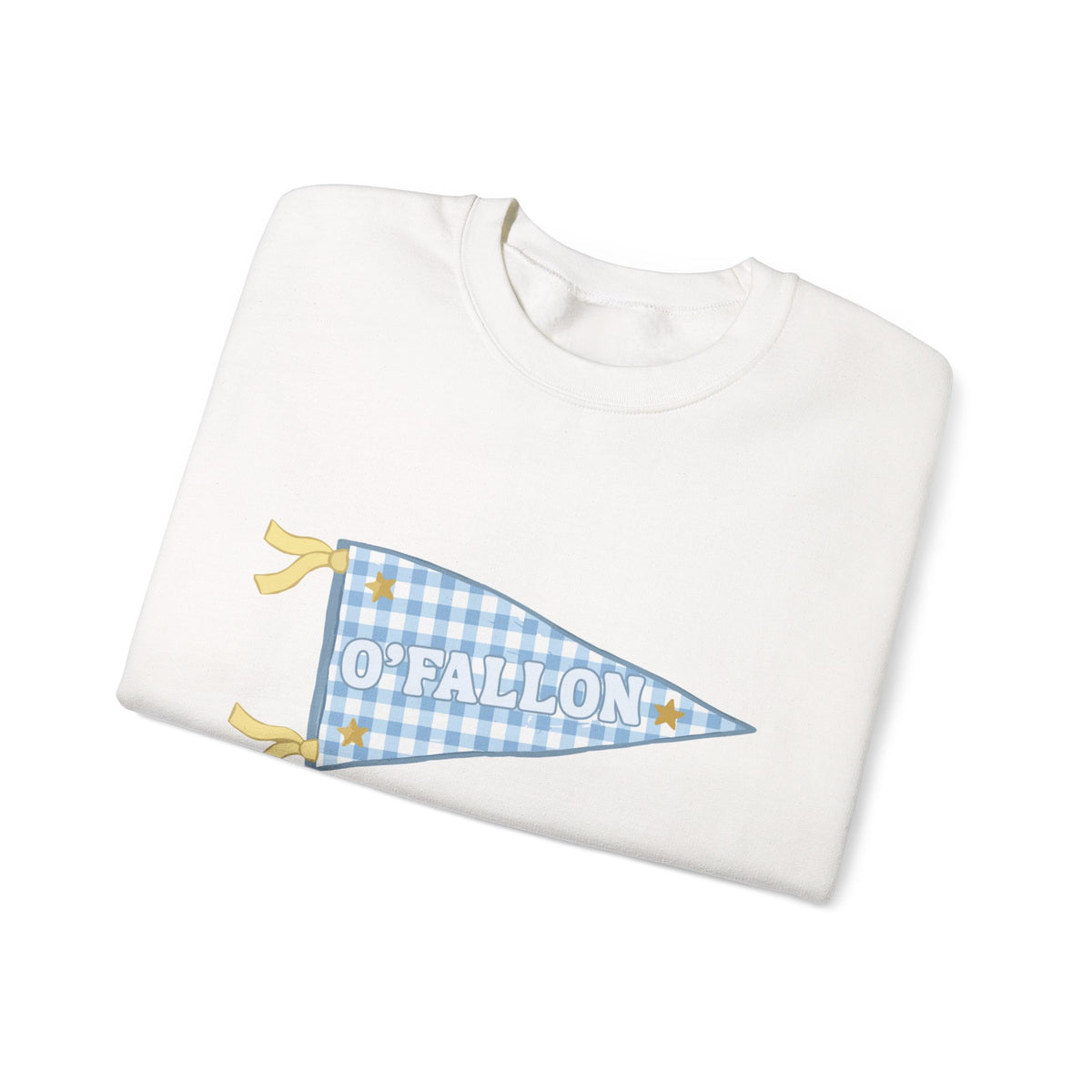 O'Fallon Gingham Plaid Pennant Crewneck