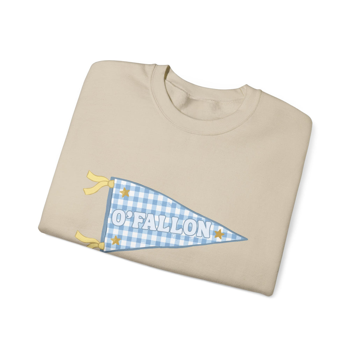 O'Fallon Gingham Plaid Pennant Crewneck