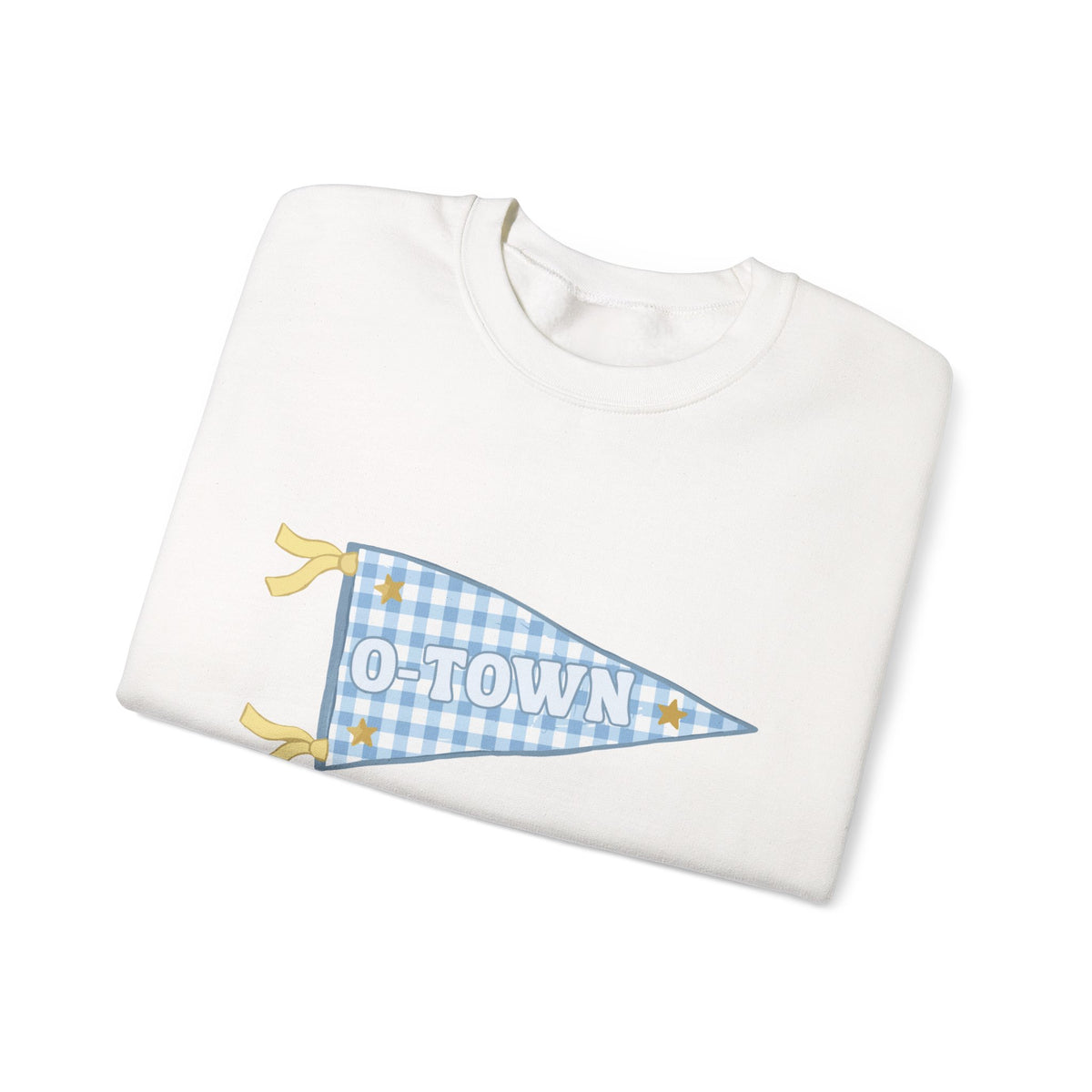 O-Town Gingham Plaid Pennant Crewneck